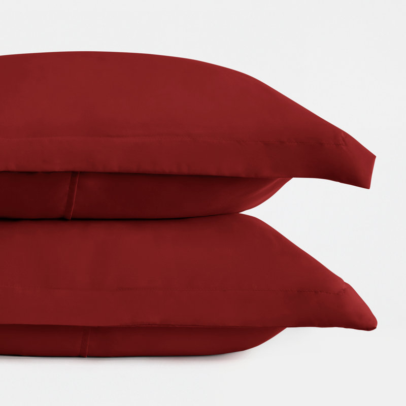 Ensemble de 2 taies d'oreiller en microfibre ultra douce, Très grand, Bourgogne