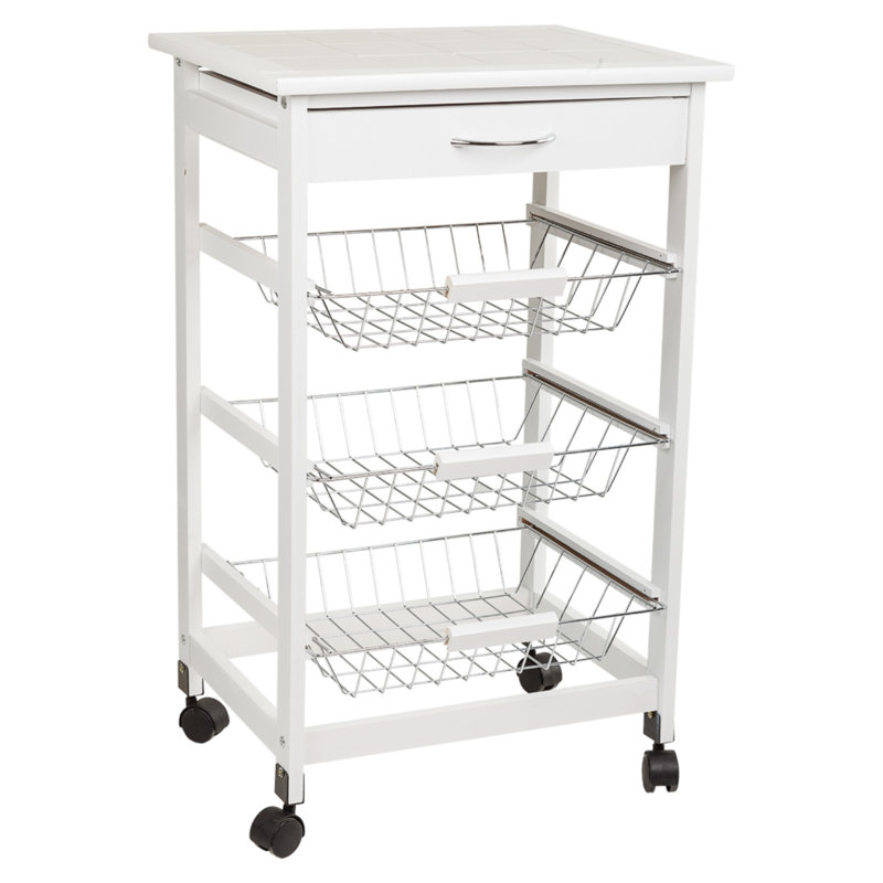 Lateek Wood Kitchen Cart