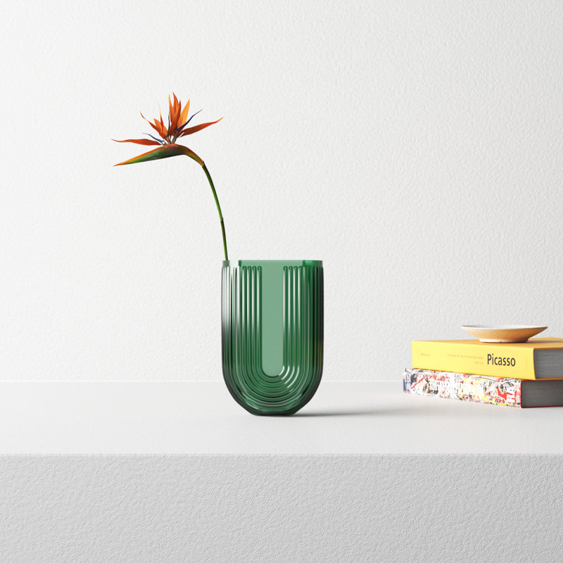 Atla Glass Table Vase, 7.5" H x 5" W x 2.5" D