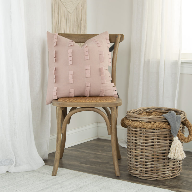 Housse de coussin en coton carrée/insert, Rosé