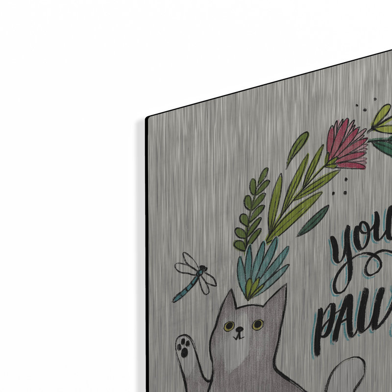 Art mural en métal «Purrfect Garden V3» par Janelle Penner, H 24 po x l 24 po