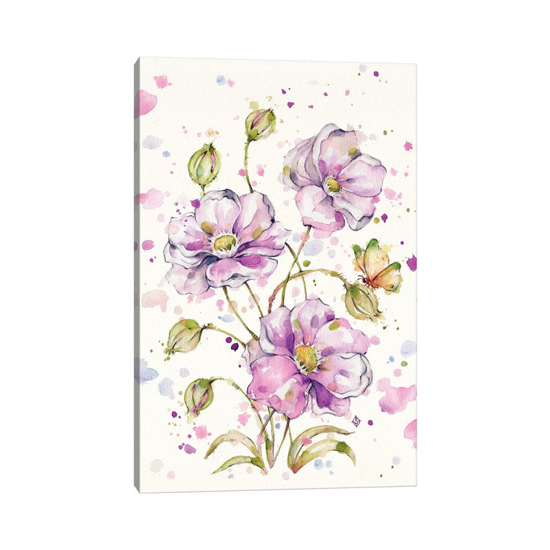 The Butterfly Dance (Flowers & Butterfly) by Sillier Than Sally - Wrapped Canvas Print, 66.04 cm H x 45.72 cm W