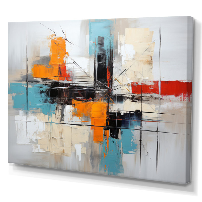 Art asiatique, expression abstraite I - impression, H 16 po x l 32 po x P 1 po, Toile tendue