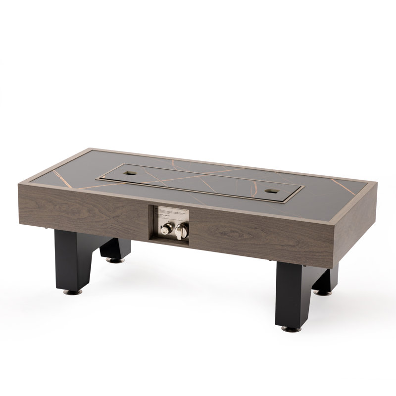 Foyer de table en bois 42 po, Brun / Noir