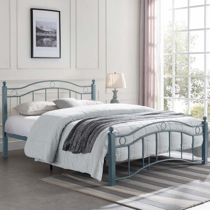 Platform Bed, Queen, Antique Green