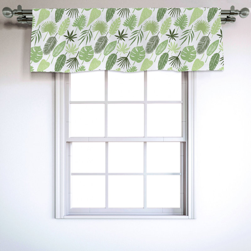 Sateen Floral Ruffled Window Valance