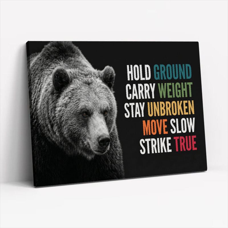 Ours, art mural sur toile, ensemble de 1, Natural, H 36 po x l 48 po