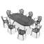 Ensemble de 9 meubles de patio en aluminium coulé avec cadre et coussins de siège