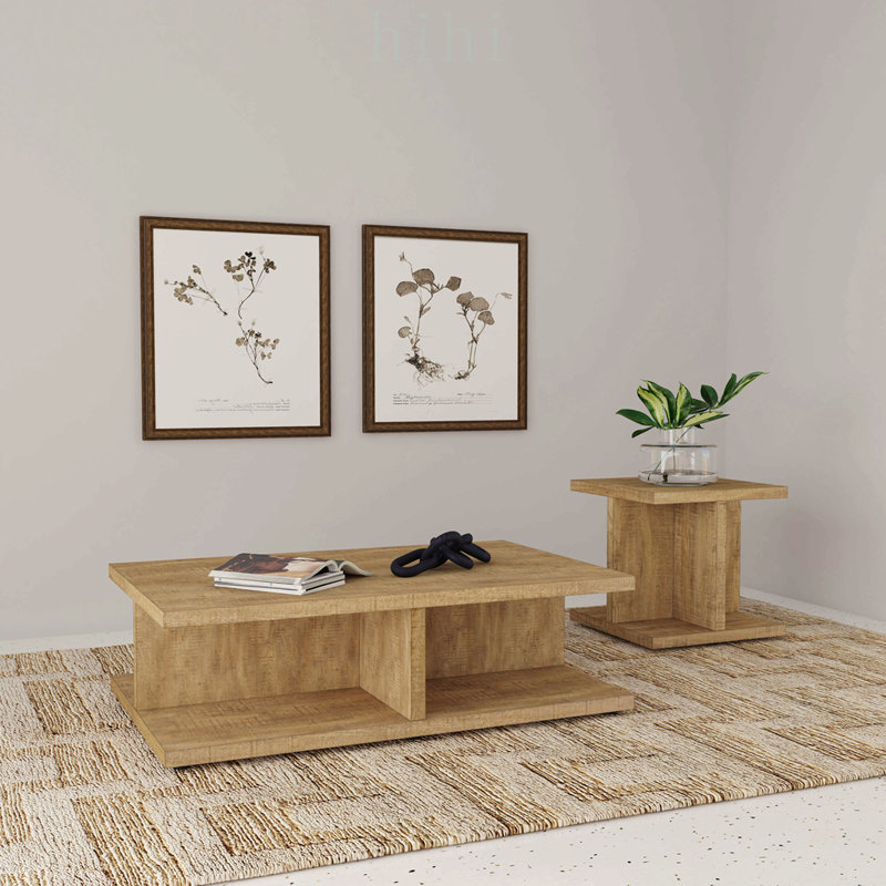 Table basse gigogne ronde Hanover Gris en deux parties, imitation marbre, avec grand espace de rangement et design moderne pour salons élégants.