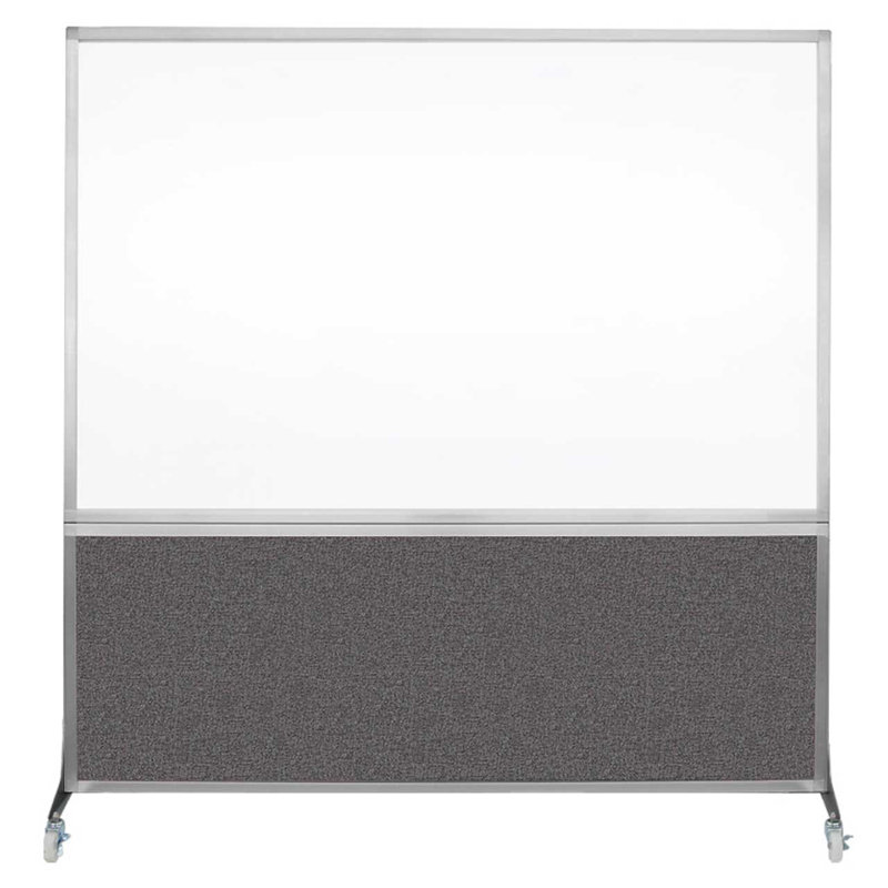 Tableau blanc mobile 6 'de haut DivideWrite, Gris anthracite, H 72 po x l 72 po, Argent