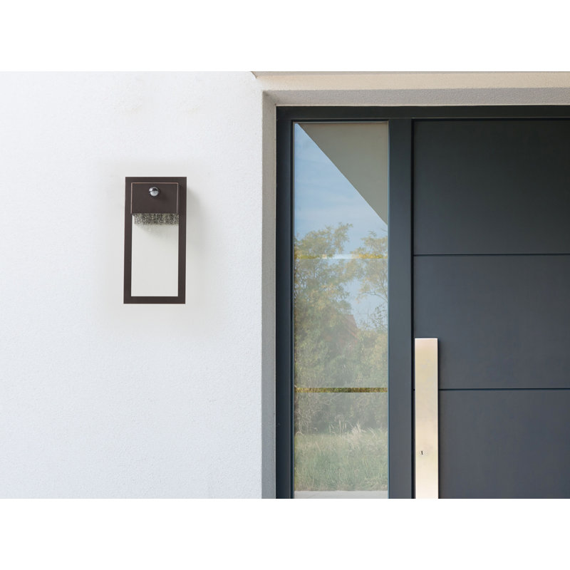 Trentelman 33cm H Integrated LED Frosted Glass Outdoor Armed Sconce