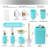 Blue Green Bathroom Accessory Set