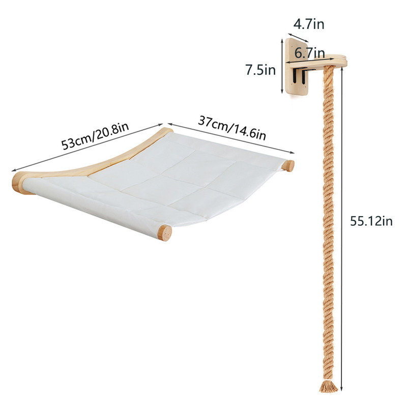55" Cat Climbing Rope and Hammock Set
