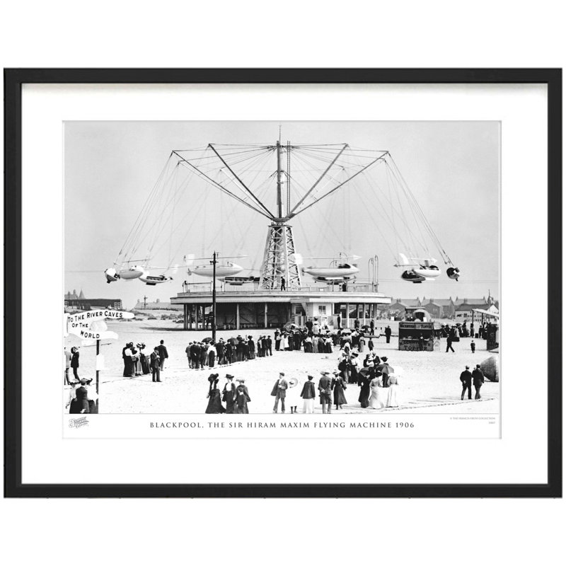 Blackpool, The Sir Hiram Maxim Flying Machine 1906 - Single Picture Frame Print, 28cm H x 36cm W x 2.3cm D