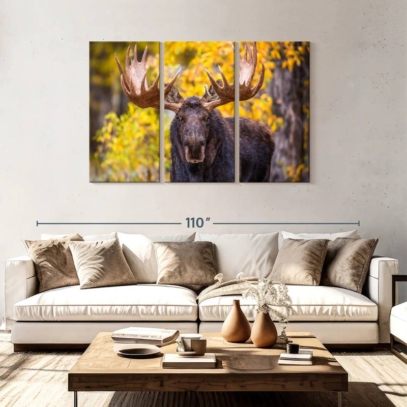 Bull Moose In Autumn, 48" H x 74" W