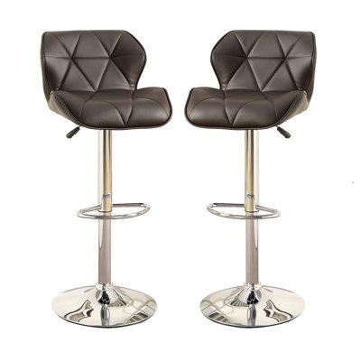 Ensemble de 2 chaises à hauteur de comptoir en simili cuir pour tabourets de cuisine modernes.