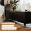 Meuble télé rétro en bois manufacturé noir-1361924302