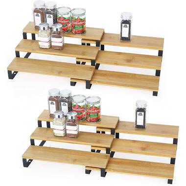 Kitchen, Adjustable Bamboo Spice Rack