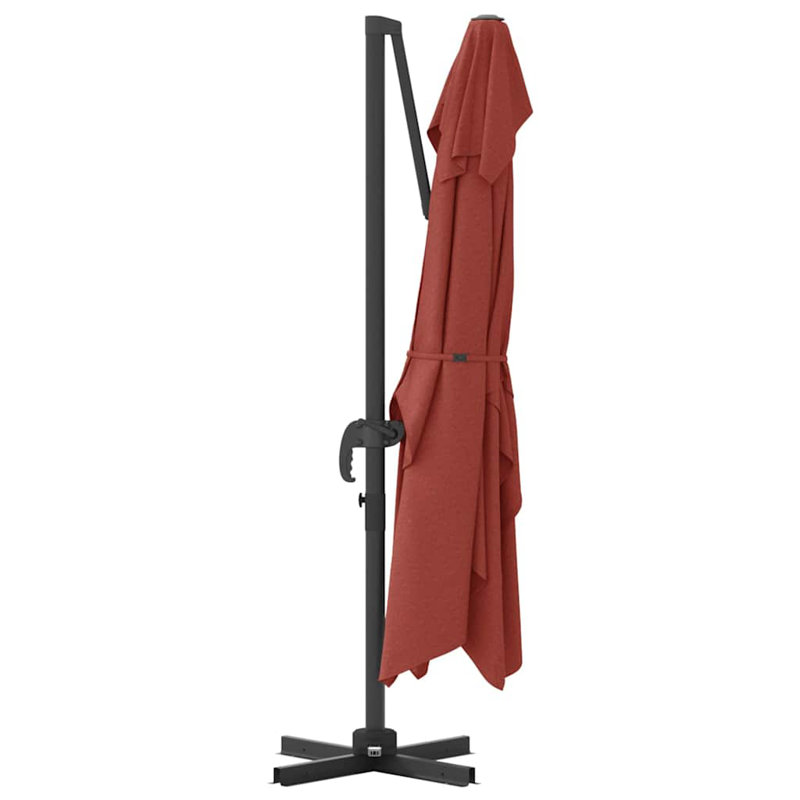 Cantilever Parasol with Pulley Lift, 260cm H x 251cm W x 251cm D, Red