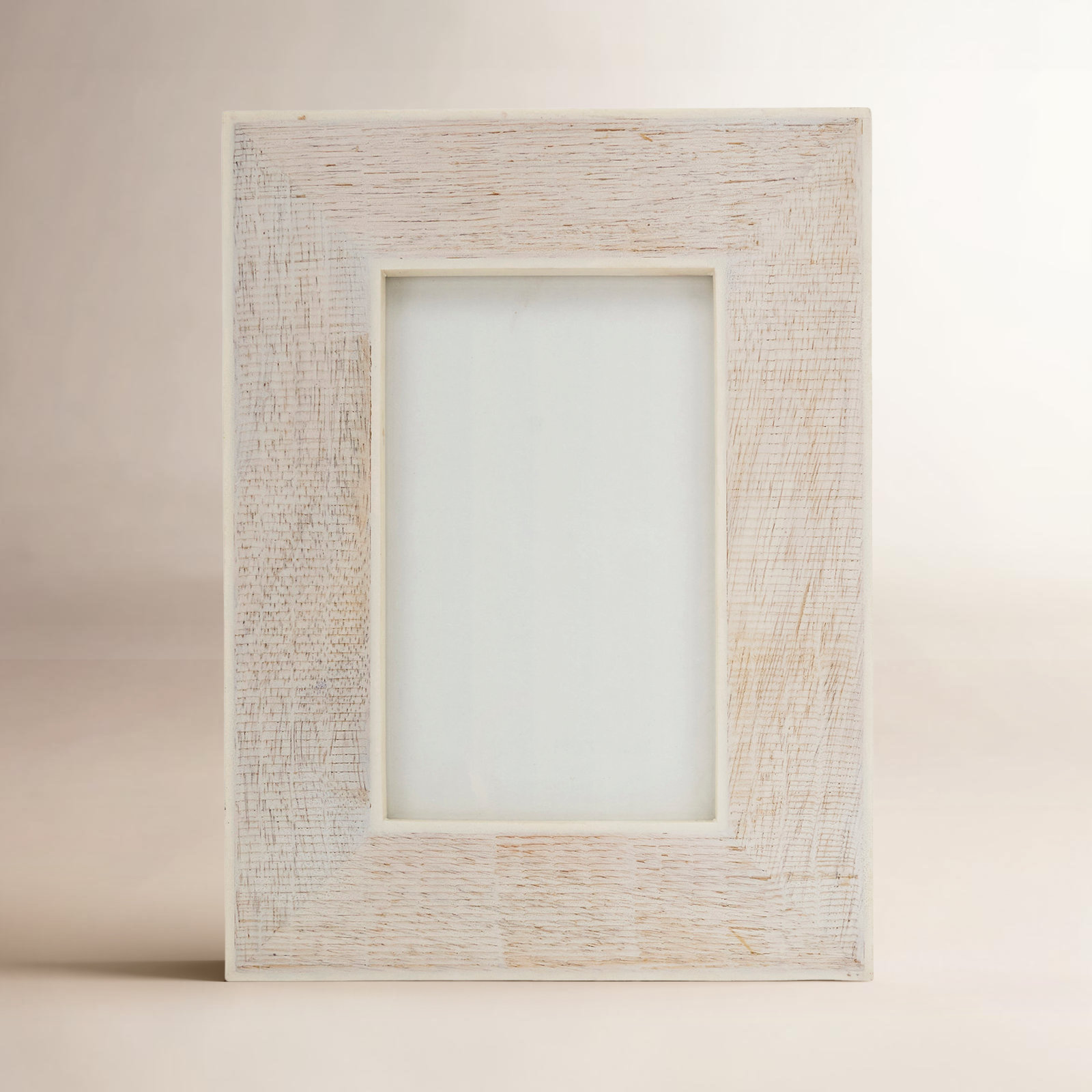 Cross Hatch Bone Picture Frame, 5" x 7"