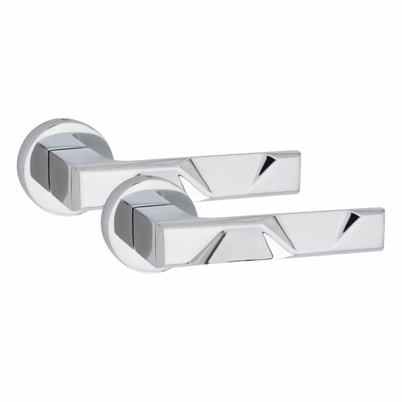  Modern Nova Euro Lock Door Handles in Polished Chrome Finish with 70mm Key and Thumbturn Barrell