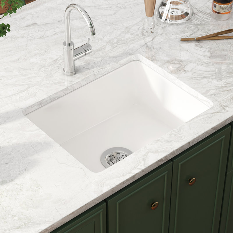 Eridanus 18.5mm W Single Bowl Fireclay Dual Mount Kitchen Sink