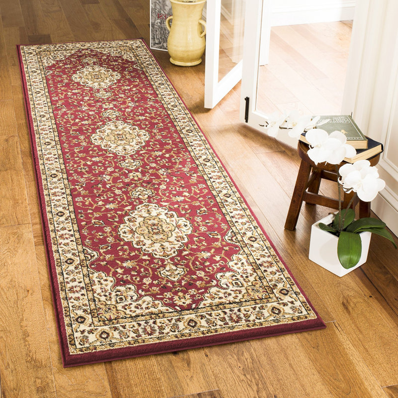 Contemporary Indoor Area Rug, Red, Runner 2'7" x 7'3"