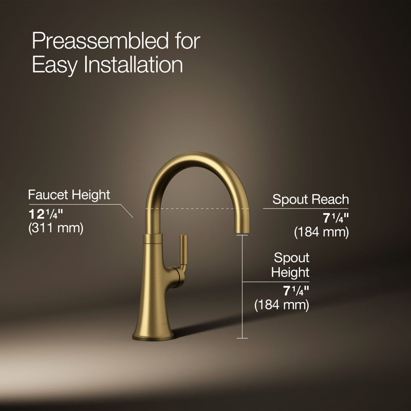 Tone Single-Handle Bar Sink Faucet, Brushed Brass