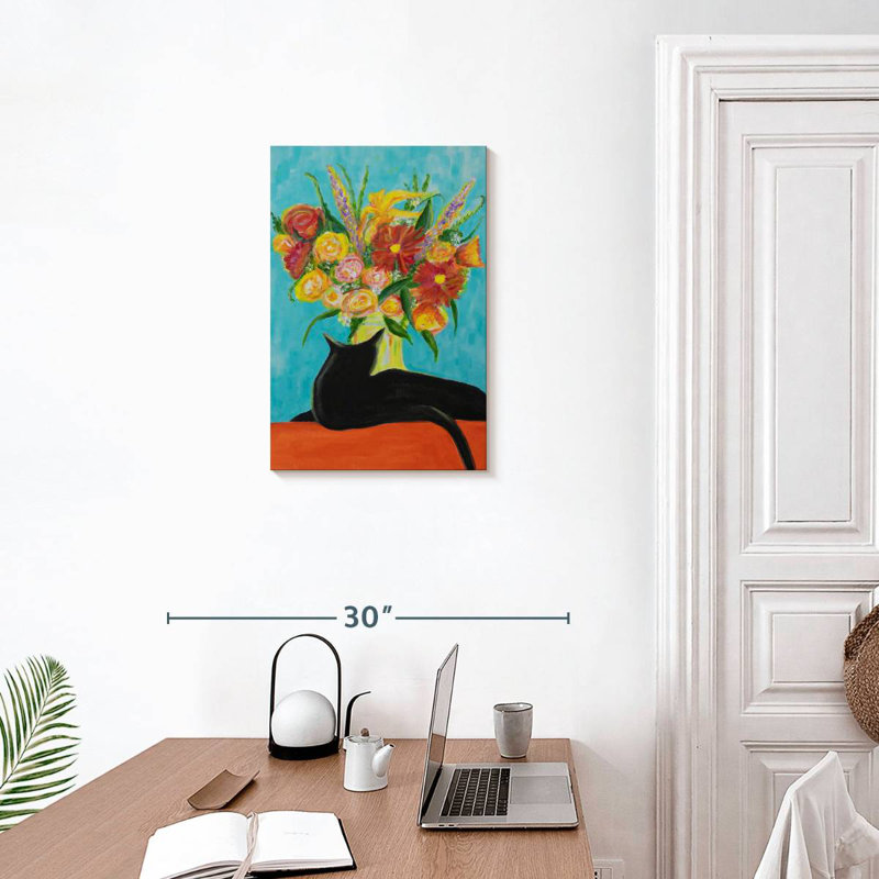 Harnek Resting Black Cat, 24" H x 16" W