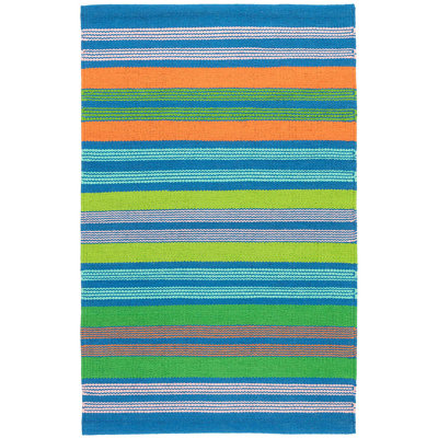 Wavy Stripe Multi Handwoven Cotton Rug