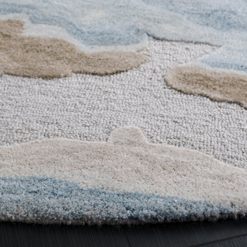 Jariyah Hand Tufted Performance Abstract Rug, Round 6'
