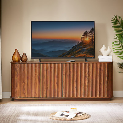 64" Vertical-Striped 4-Door Sideboard