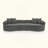Chenille 4-Seater Sectional Curved Sofa,No Assembly Needed-346433471