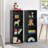  8-Tier Media Tower Rack Slim Storage Cabinet Tall Narrow Bookcase Display Bookshelf Multi-Functional Double-Decker Bookcase-578474651