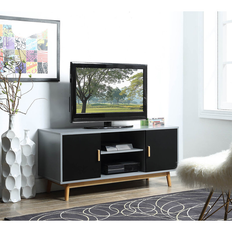 Asten Unfinished TV Stand, Gray/Black