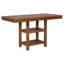 Ensemble de table de comptoir extensible en bois d'hévéa pour 6 avec rivets-1679852523
