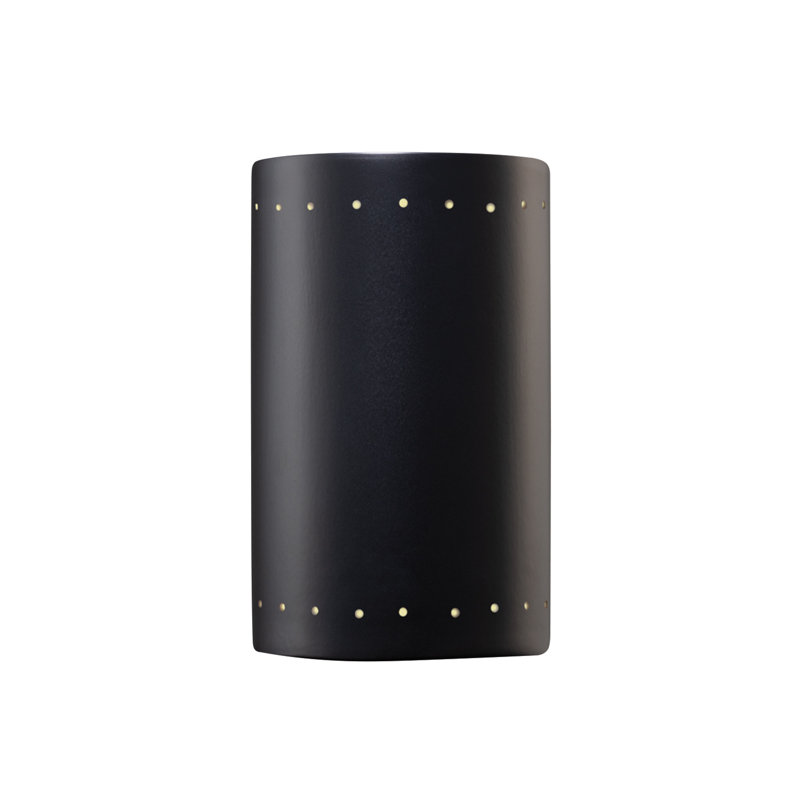 Wiseman Ceramic Flush Mounted Sconce, No, Matte Black