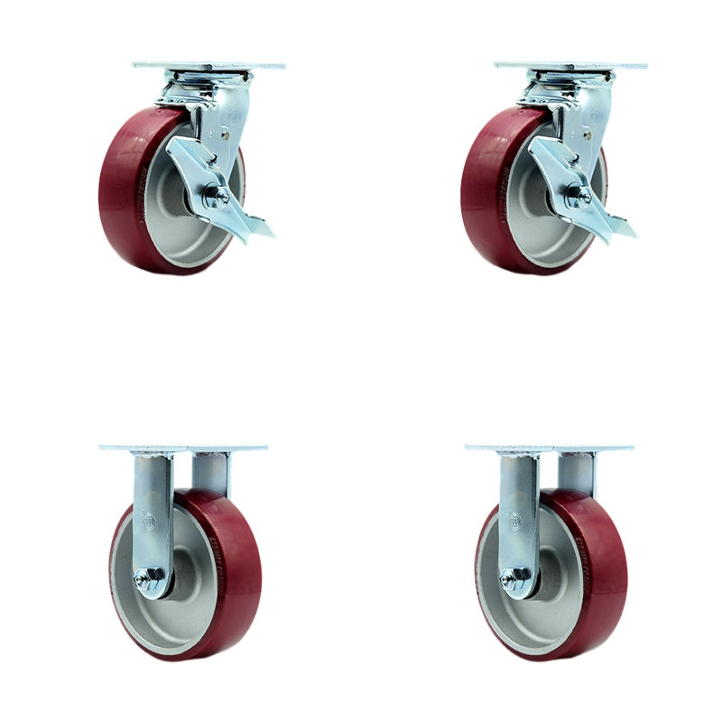 4 Piece Poly on Aluminum Caster Set