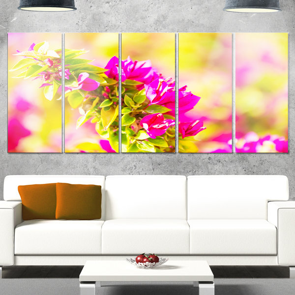 DesignArt Beautiful Pink Bougainvillea Flowers Framed On Canvas 5 ...