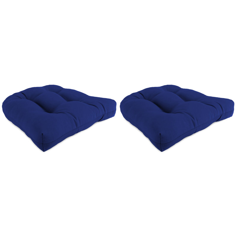 19" x 19" Outdoor Wicker Seat Cushion, Blue - NULL
