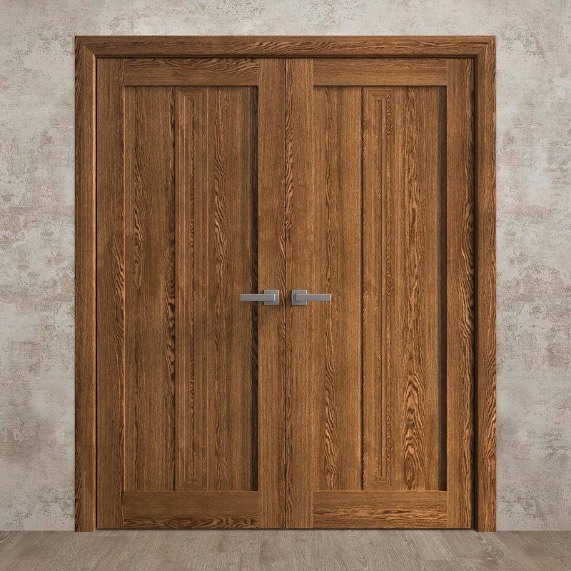 Portes doubles intérieures intérieures | Ego 5006 | Cadre de panneau intérieur en bois massif | Portes modernes pour placard