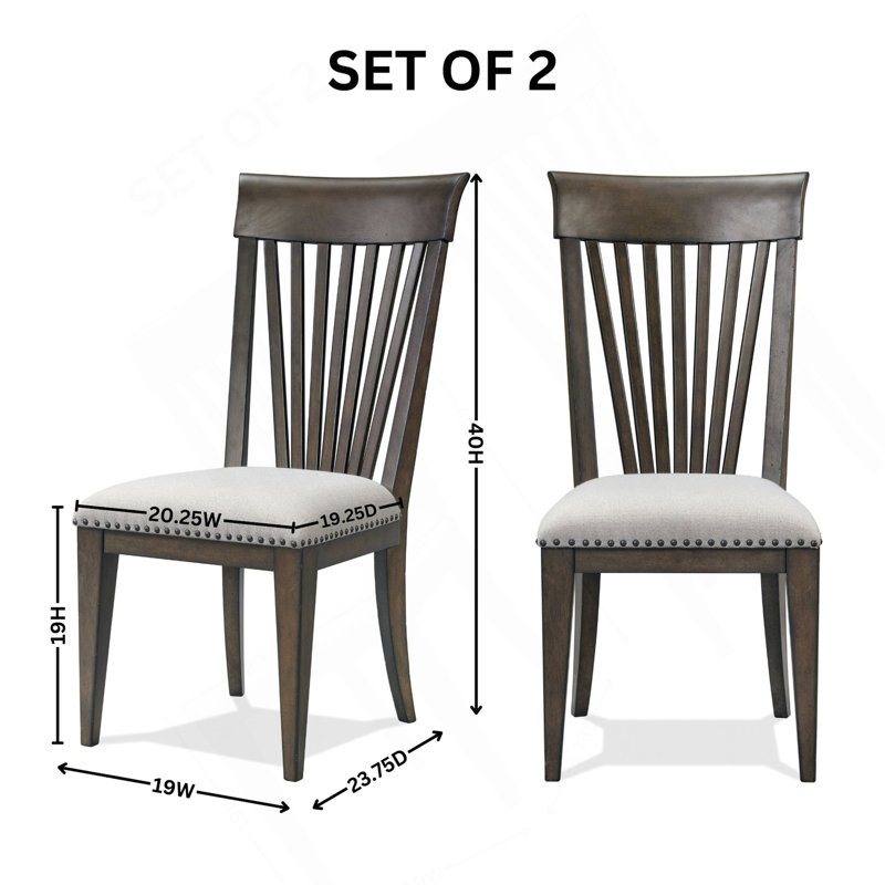 Ensemble de 2 chaises de salle à manger à garniture cloutée Grant