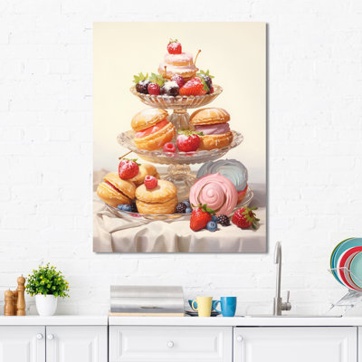 «Food French Pastries V», reproduction d'art sur toile