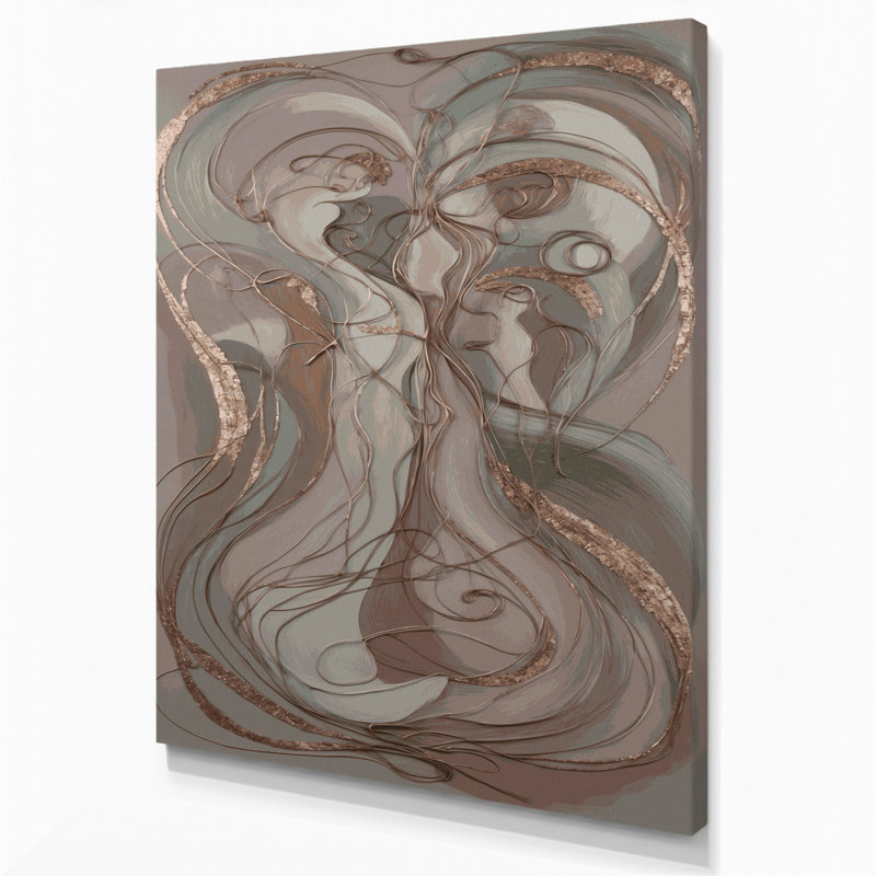 Abstrait art figuratif gris sur toile 96, H 36 po x l 24 po