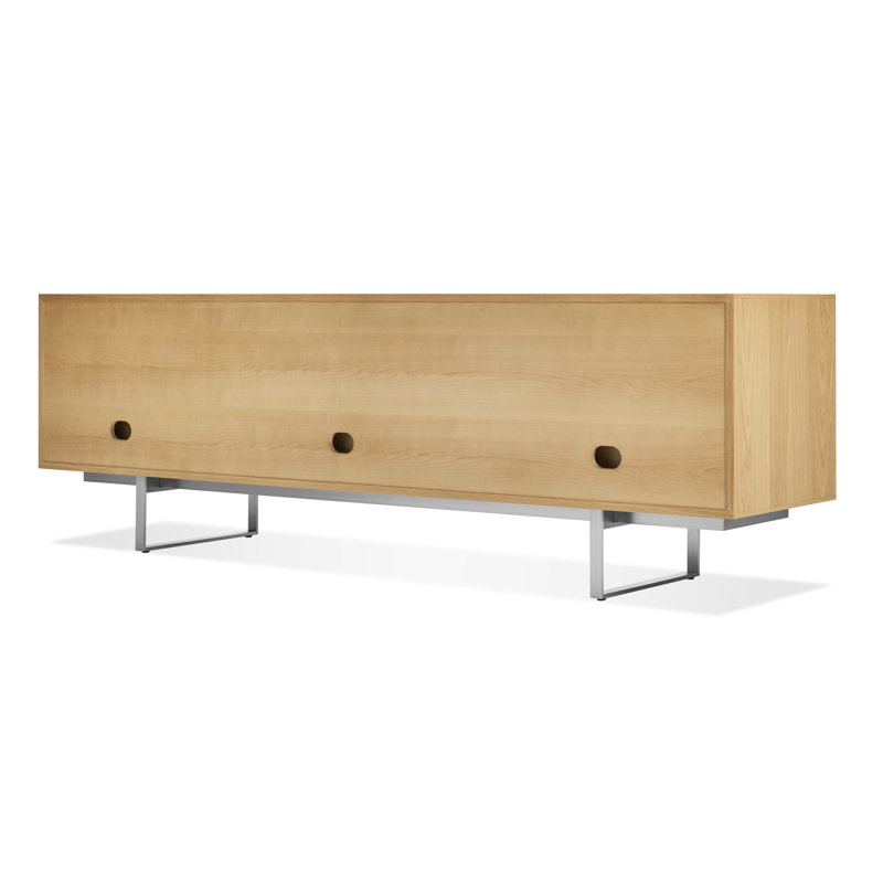 Series 11 Media Console, White Oak/Stainless Steel