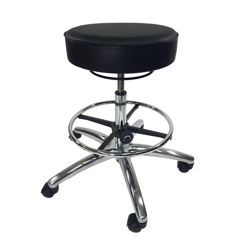 Tabouret de laboratoire à hauteur ajustable, Noir
