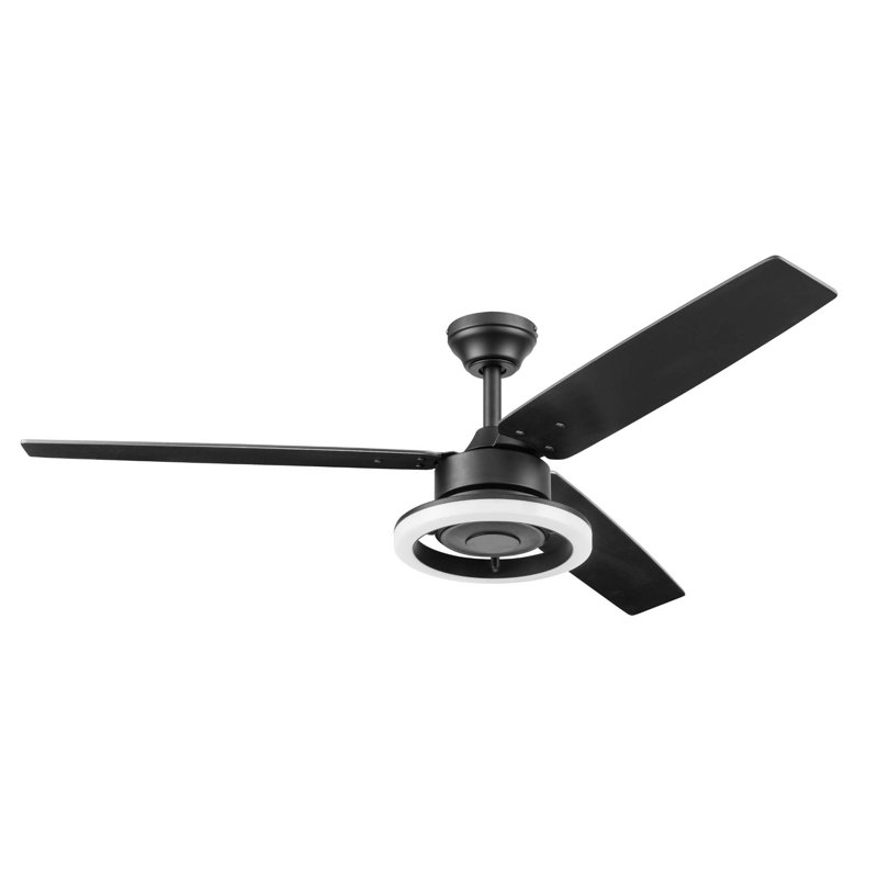Orbis 52" Ceiling Fan with LED Light, Matte Black