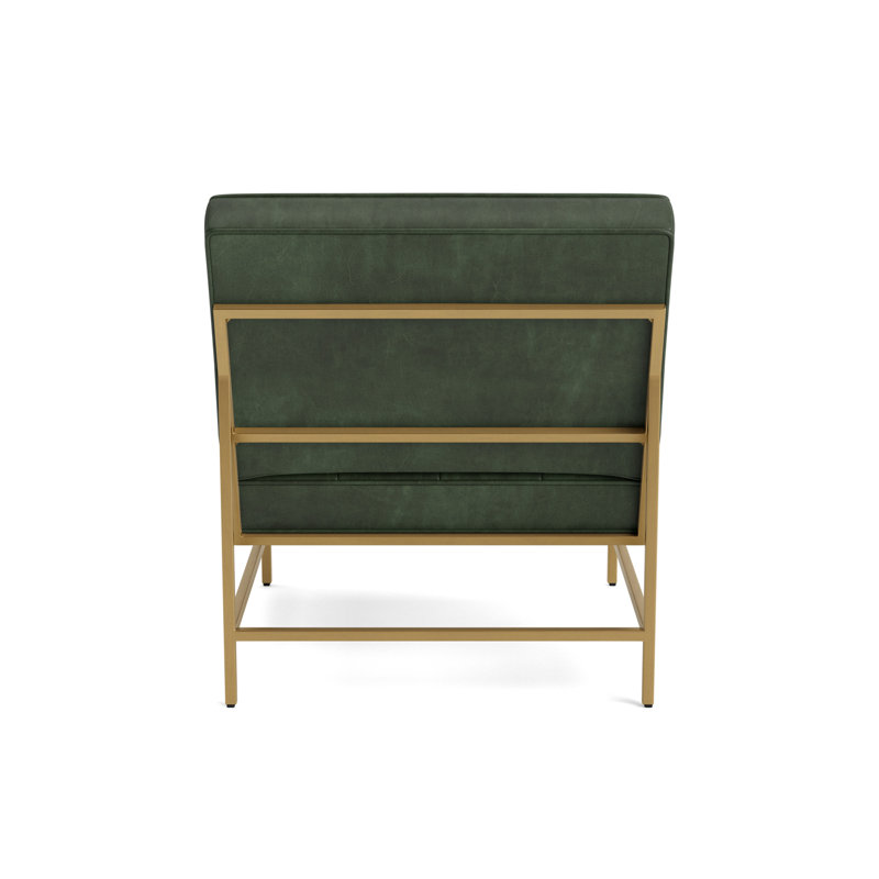 Major Leather Chair, Brushed Brass, Bedford - Evergreen