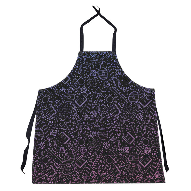 Bib Apron, Blue/Pink/Black