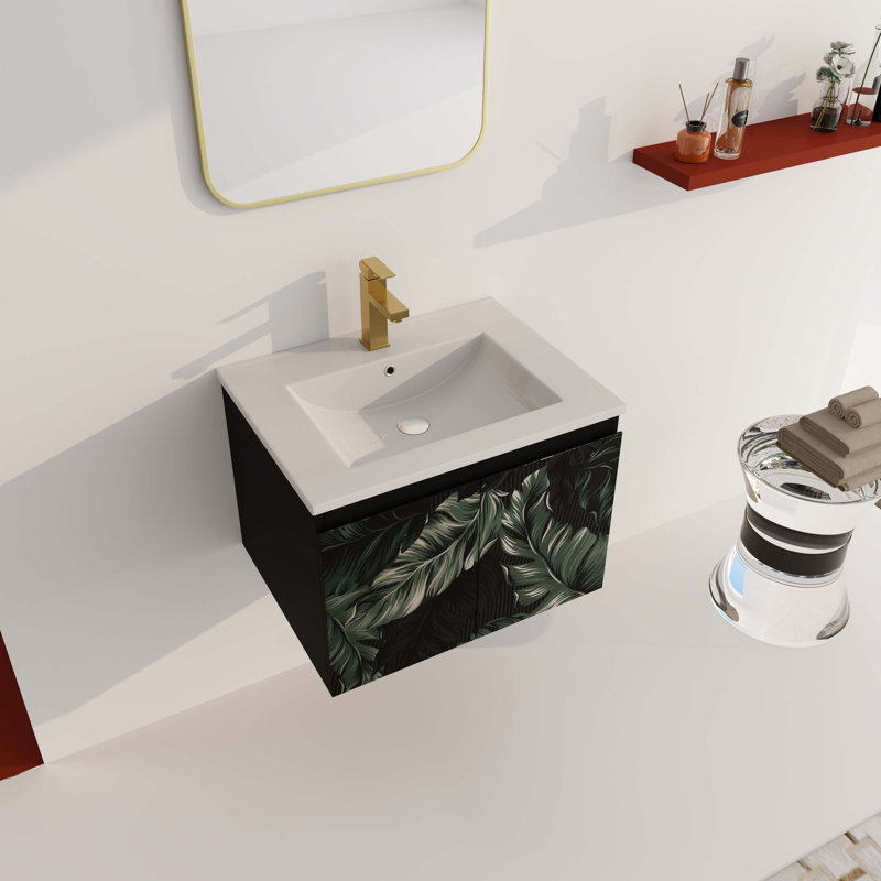 Meuble-lavabo simple 24 po avec plateau en bois manufacturé Socoma